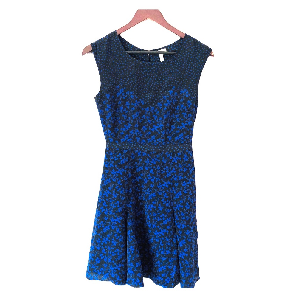Floral Pleated Sleeveless Mini Dress